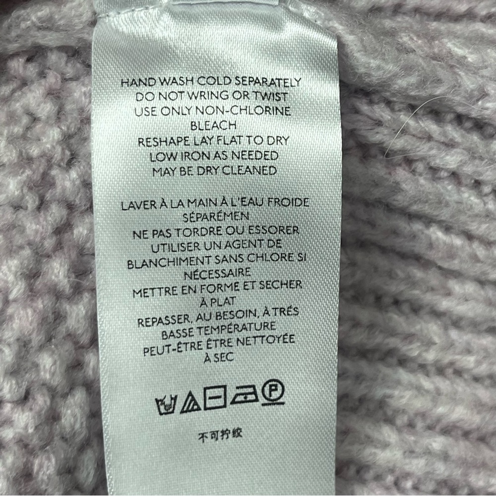 Pilcro lavender open shoulder chunky knit turtleneck sweater, small. - Picture 7 of 8